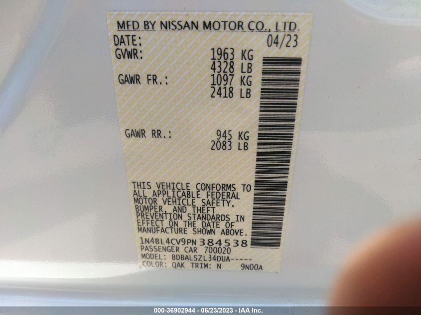 2023 NISSAN ALTIMA 2.5 SR - 1N4BL4CV9PN384538