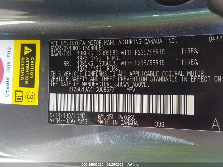 2015 LEXUS RX 450H - 2T2BC1BA1FC008677