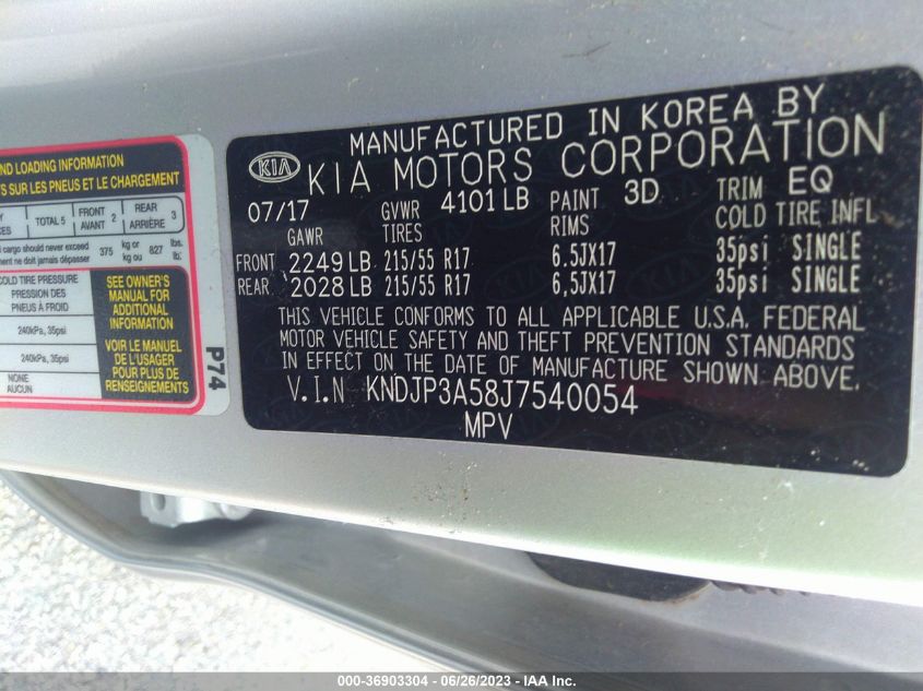 2018 KIA SOUL + - KNDJP3A58J7540054