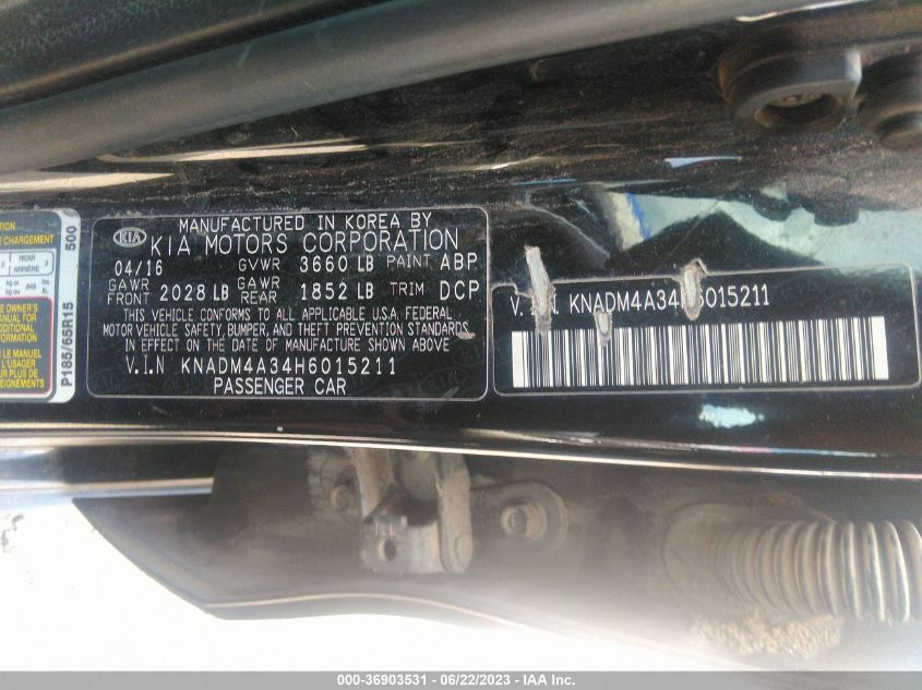 2017 KIA RIO LX - KNADM4A34H6015211