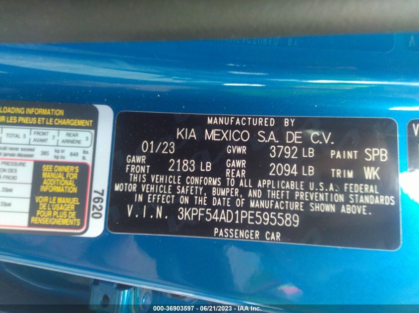 2023 KIA FORTE GT-LINE - 3KPF54AD1PE595589