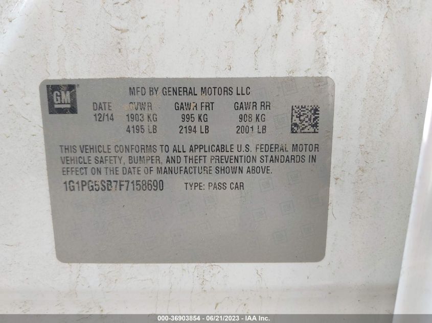 2015 CHEVROLET CRUZE LTZ - 1G1PG5SB7F7158690