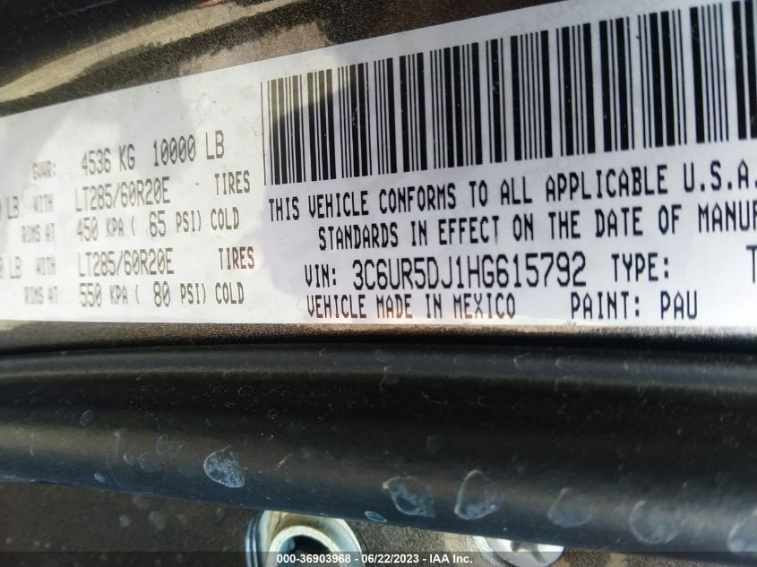 2017 RAM 2500 BIG HORN - 3C6UR5DJ1HG615792