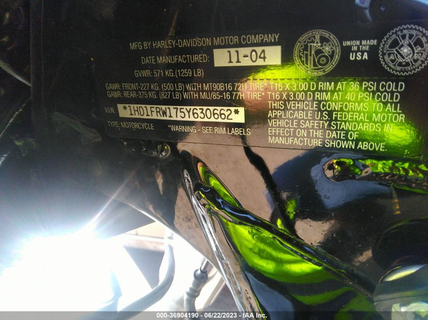2005 HARLEY-DAVIDSON FLHRCI - 1HD1FRW175Y630662