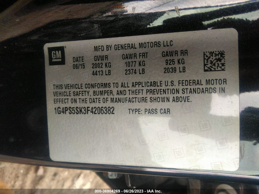 2015 BUICK VERANO - 1G4PS5SK3F4206382
