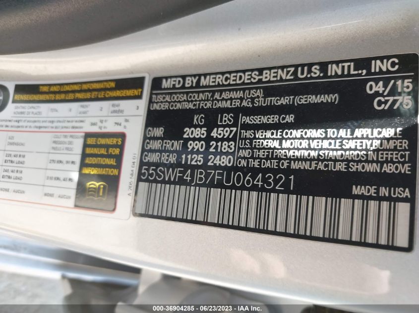 2015 MERCEDES-BENZ C-CLASS C 300 - 55SWF4JB7FU064321