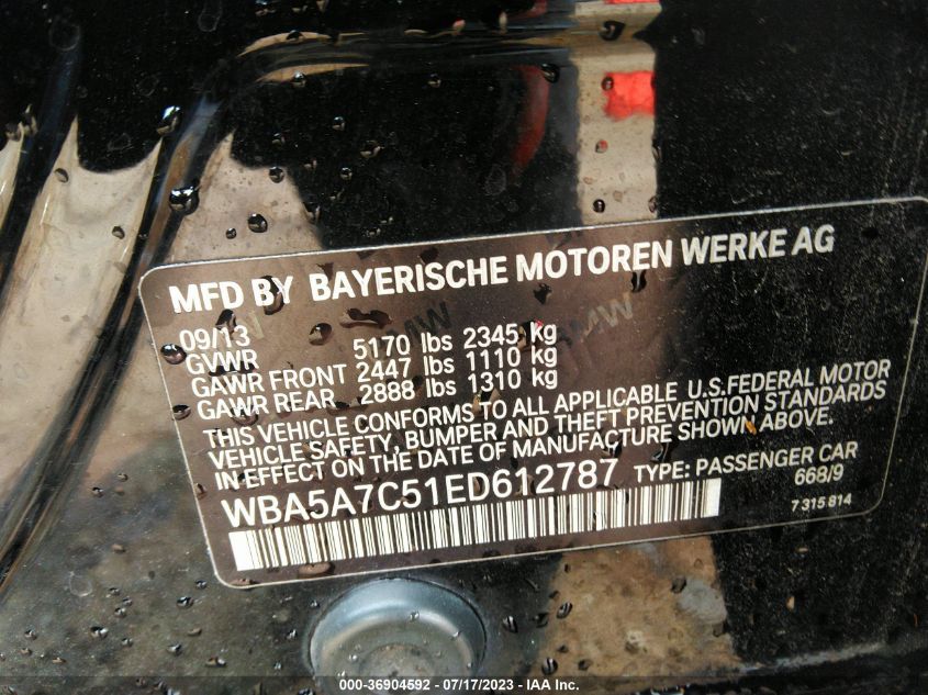 2014 BMW 528I XDRIVE - WBA5A7C51ED612787