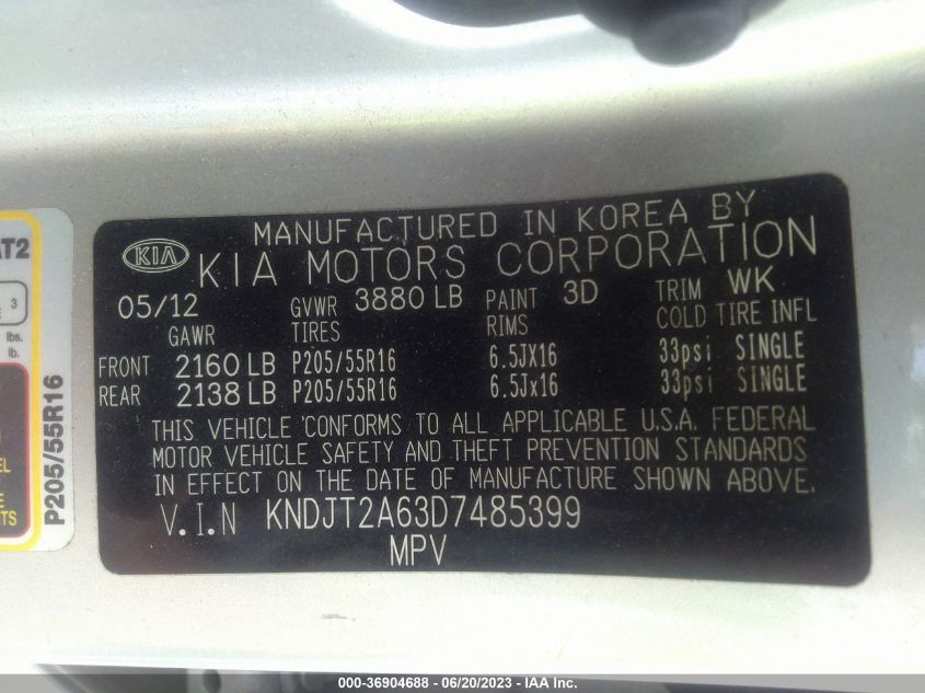 2013 KIA SOUL + - KNDJT2A63D7485399
