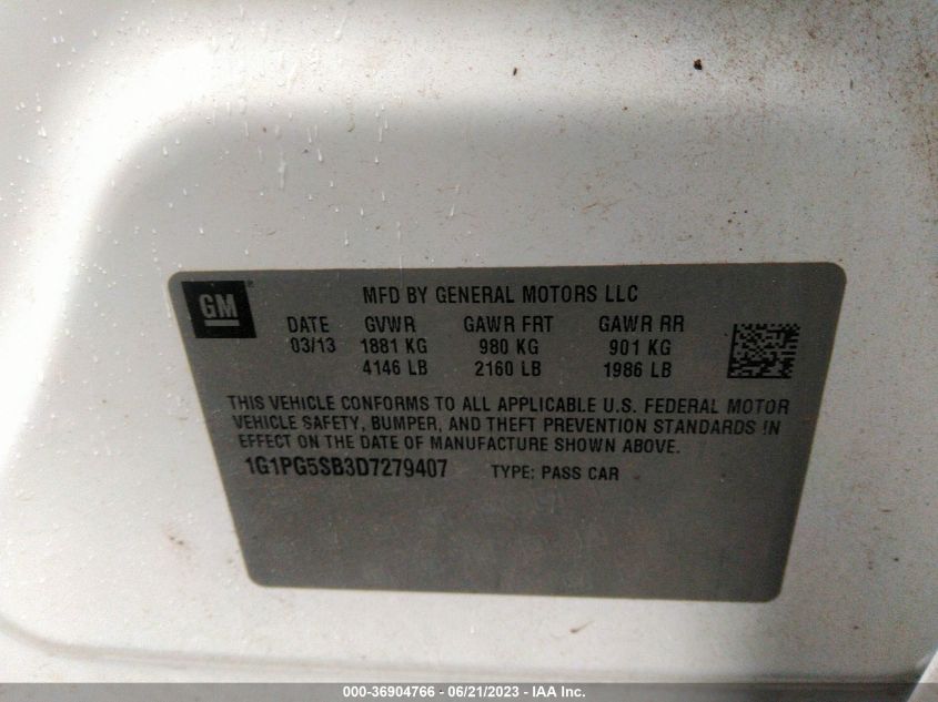 2013 CHEVROLET CRUZE LTZ - 1G1PG5SB3D7279407