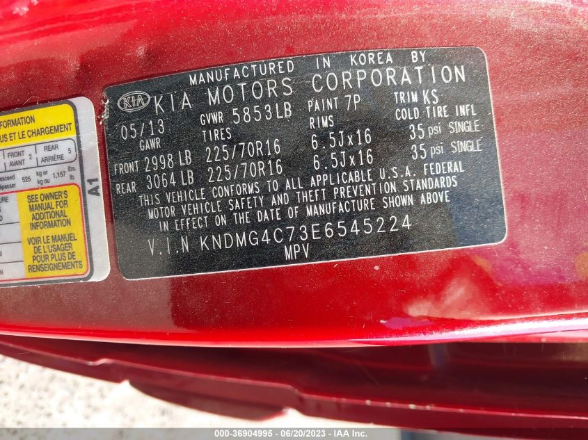 2014 KIA SEDONA LX - KNDMG4C73E6545224