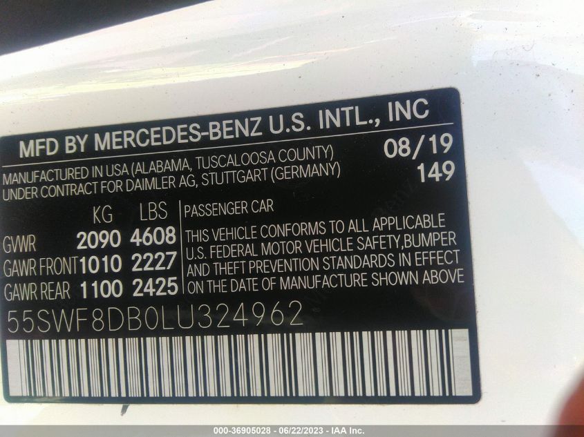 2020 MERCEDES-BENZ C-CLASS C 300 - 55SWF8DB0LU324962