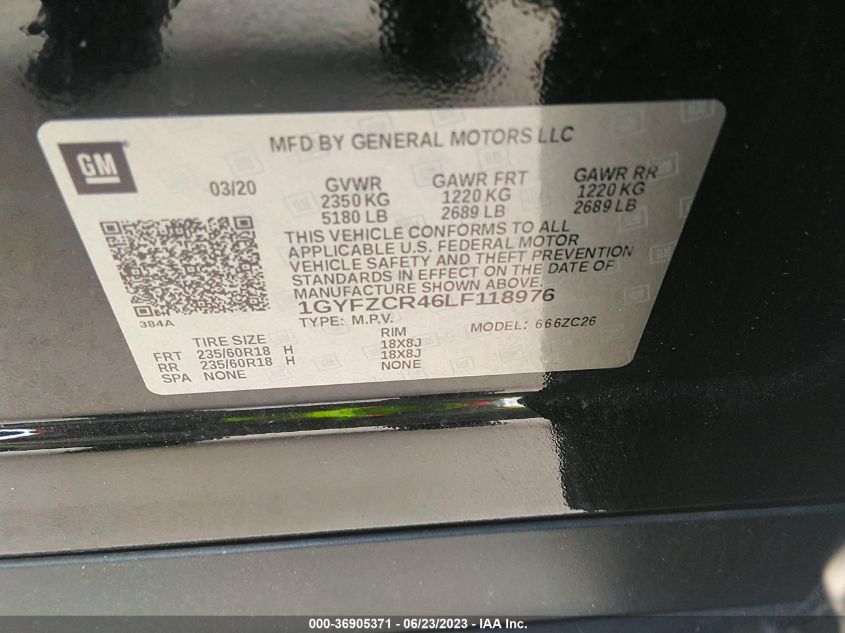 2020 CADILLAC XT4 FWD PREMIUM LUXURY - 1GYFZCR46LF118976