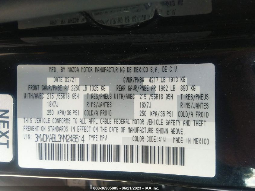 2021 MAZDA CX-30 SELECT - 3MVDMABL3MM246514