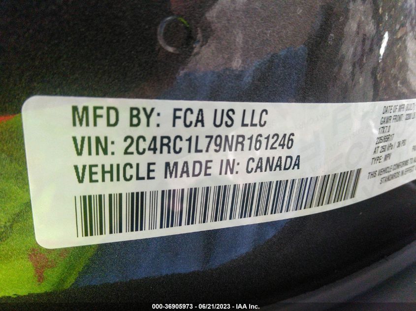 2022 CHRYSLER PACIFICA HYBRID TOURING L - 2C4RC1L79NR161246