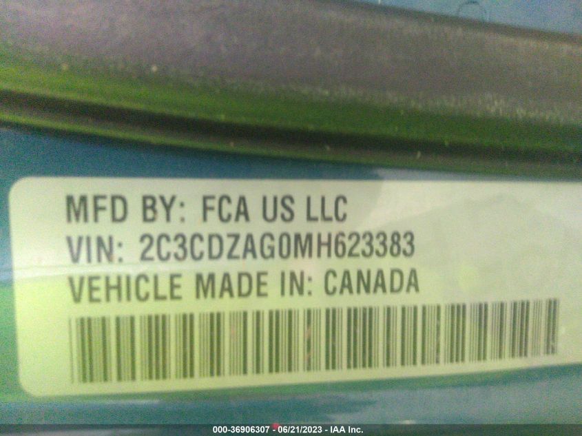 2021 DODGE CHALLENGER SXT - 2C3CDZAG0MH623383