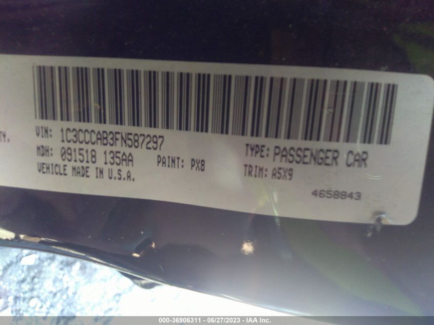 2015 CHRYSLER 200 LIMITED - 1C3CCCAB3FN587297