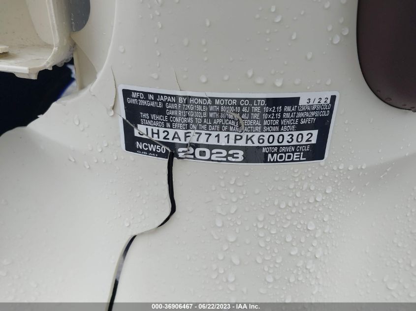 2023 HONDA NCW50 - JH2AF7711PK600302