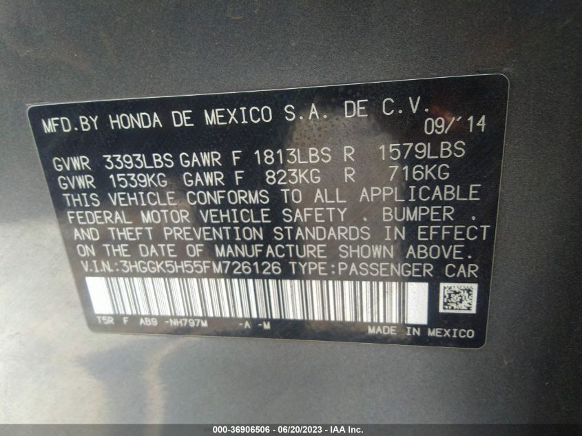 2018 HONDA FIT SPORT - 3HGGK5G65JM726047
