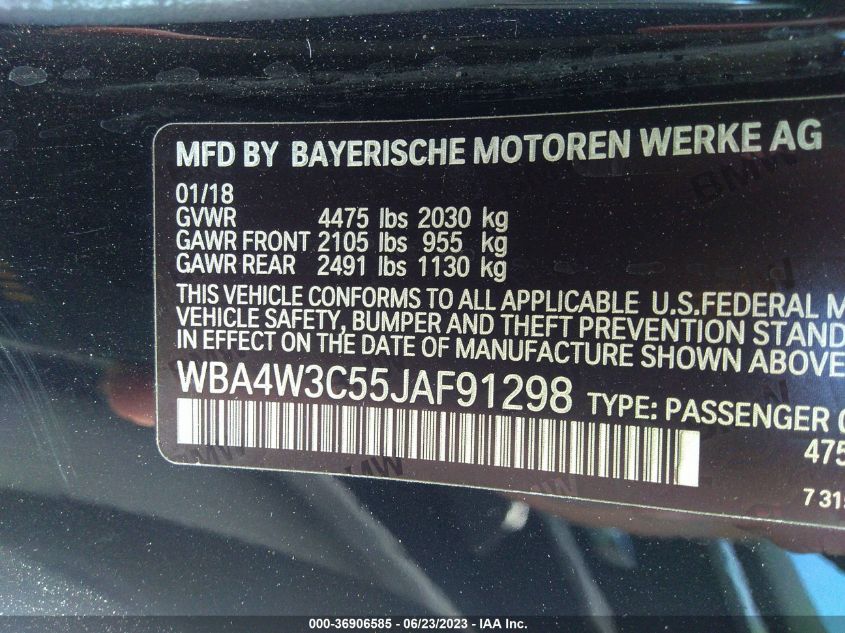 2018 BMW 4 SERIES 430I - WBA4W3C55JAF91298