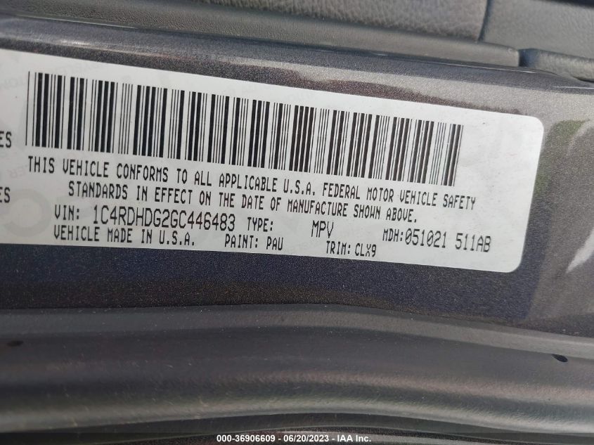 2016 DODGE DURANGO LIMITED - 1C4RDHDG2GC446483
