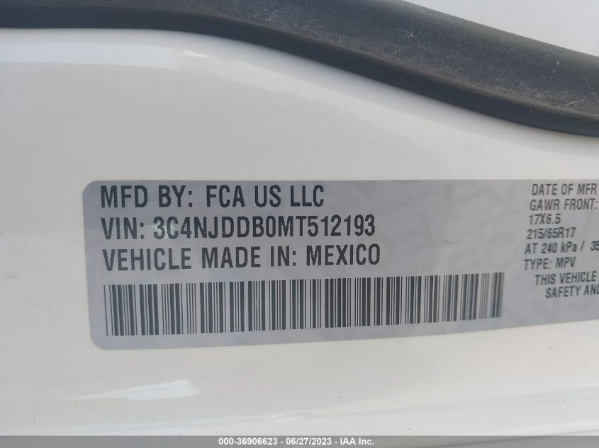 2021 JEEP COMPASS TRAILHAWK - 3C4NJDDB0MT512193