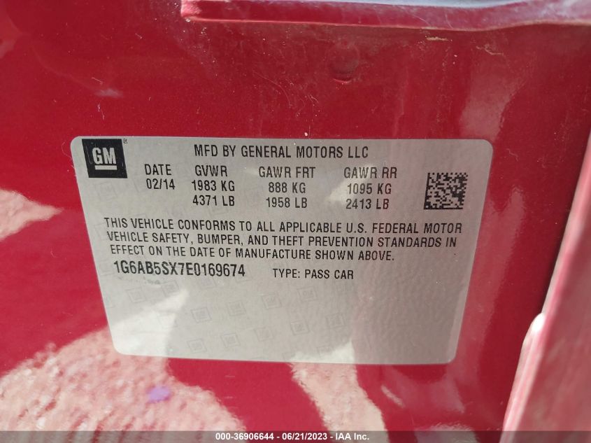 2014 CADILLAC ATS LUXURY RWD - 1G6AB5SX7E0169674