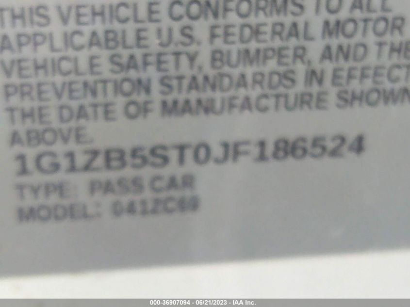 2018 CHEVROLET MALIBU LS - 1G1ZB5ST0JF186524