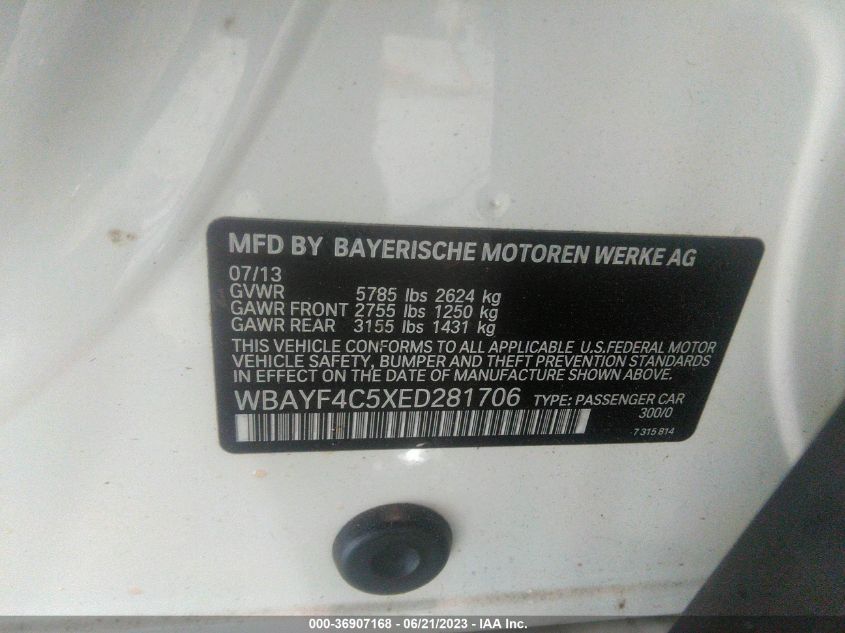 2014 BMW 7 SERIES 740LI XDRIVE - WBAYF4C5XED281706
