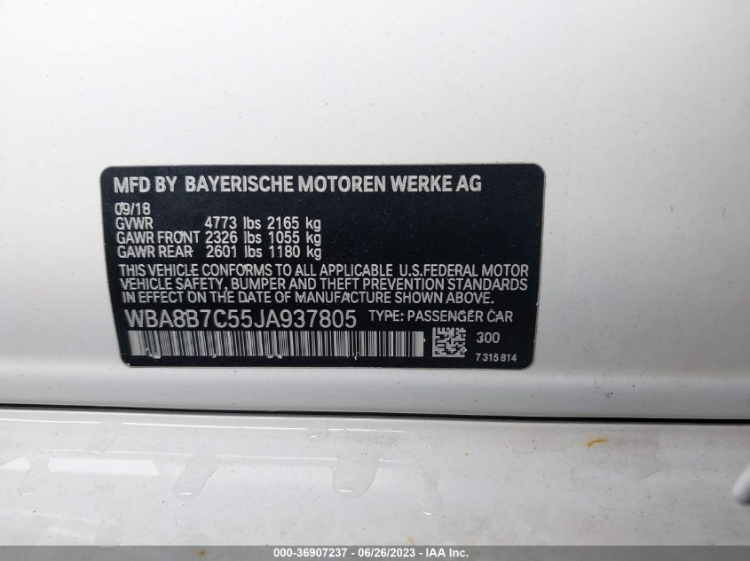 2018 BMW 340I XDRIVE WBA8B7C55JA937805