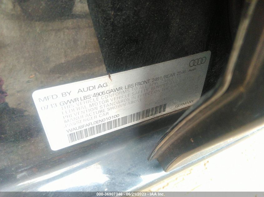2014 AUDI A4 PREMIUM - WAUBFAFL0EN010100