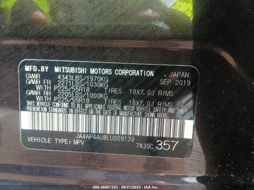2020 MITSUBISHI OUTLANDER SPORT SE 2.0 - JA4AP4AU8LU009139