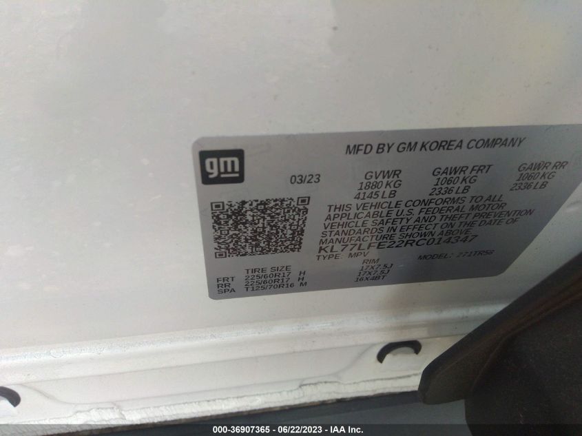 2024 CHEVROLET TRAX LS - KL77LFE22RC014347