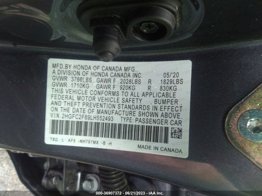 2020 HONDA CIVIC SEDAN LX - 2HGFC2F69LH552493