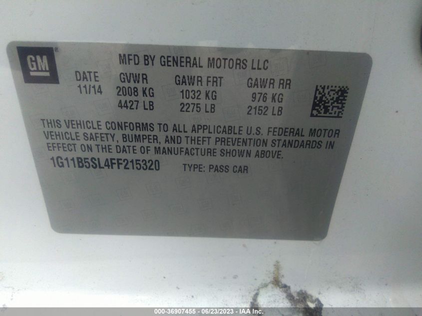 2015 CHEVROLET MALIBU LS - 1G11B5SL4FF215320