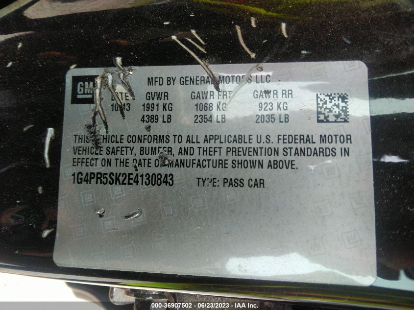 2014 BUICK VERANO CONVENIENCE GROUP - 1G4PR5SK2E4130843