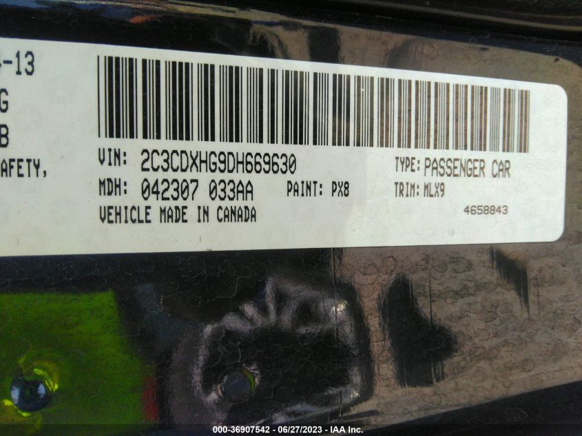 2013 DODGE CHARGER SXT PLUS - 2C3CDXHG9DH669630