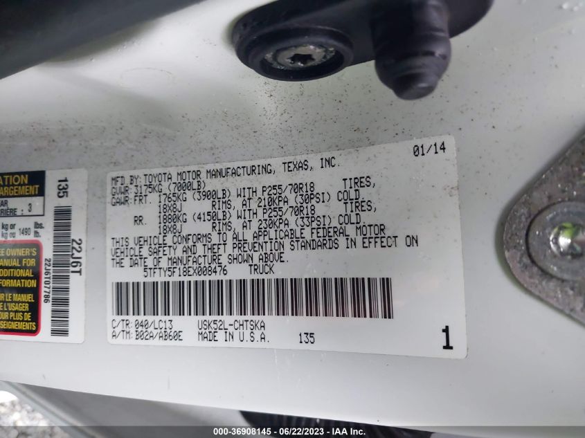 2014 TOYOTA TUNDRA 2WD TRUCK SR5/SR - 5TFTY5F18EX008476