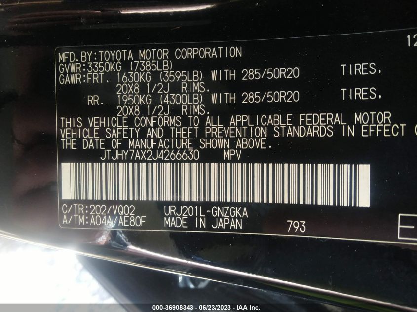 2018 LEXUS LX LX 570 - JTJHY7AX2J4266630