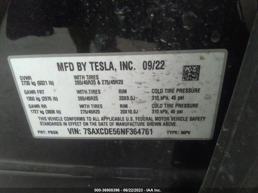 7SAXCDE56NF364761 Tesla Model X  9