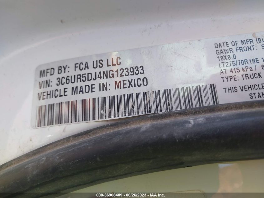 2022 RAM 2500 BIG HORN - 3C6UR5DJ4NG123933