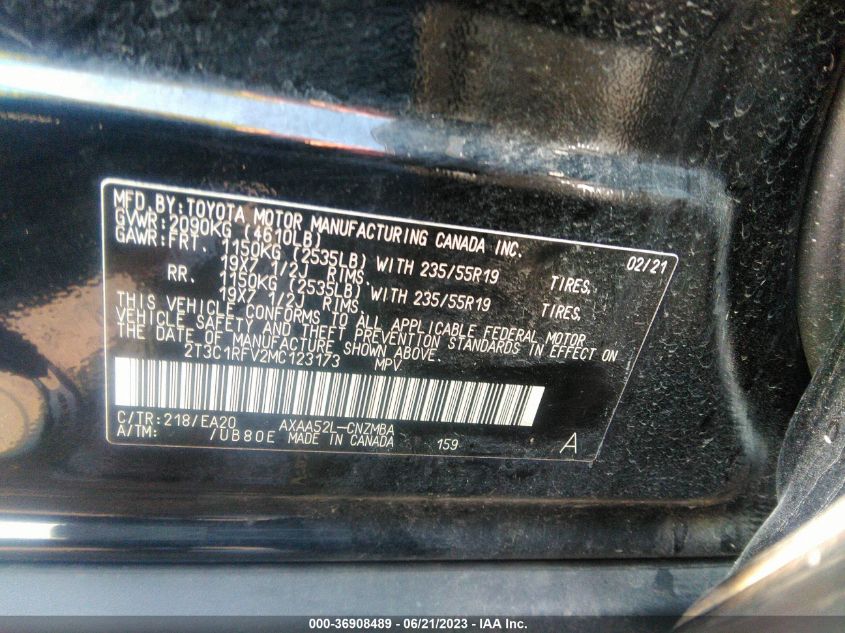 2021 TOYOTA RAV4 XLE PREMIUM - 2T3C1RFV2MC123173