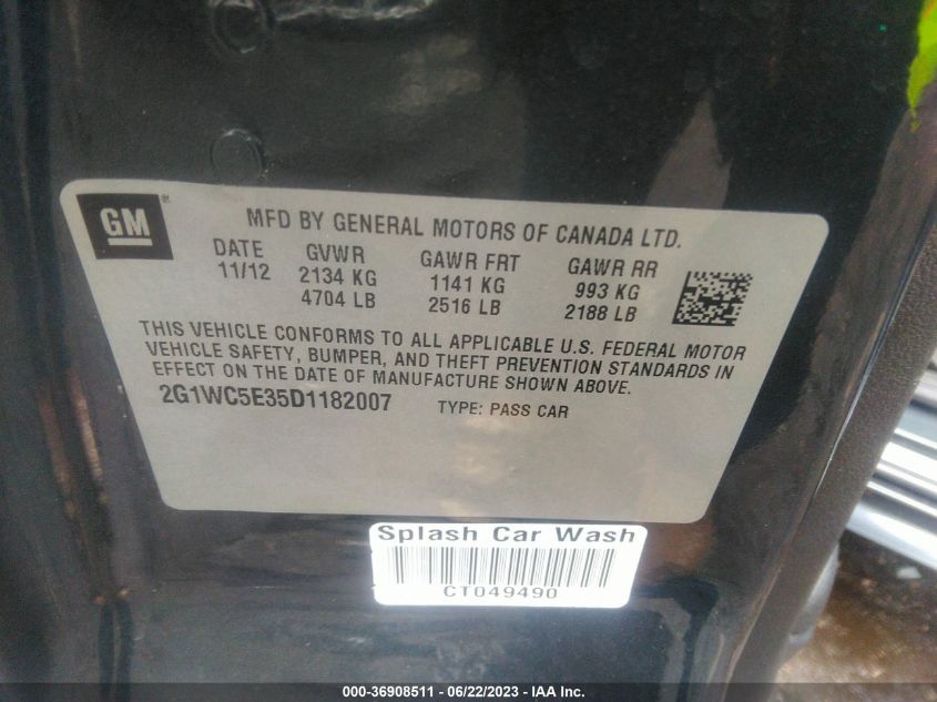 2013 CHEVROLET IMPALA LTZ - 2G1WC5E35D1182007