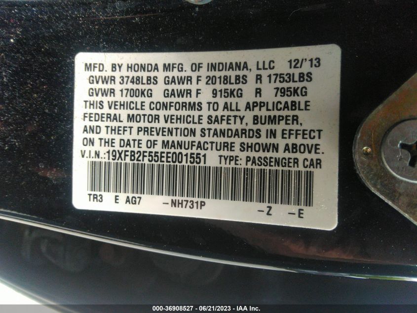 2014 HONDA CIVIC SEDAN LX - 19XFB2F55EE001551