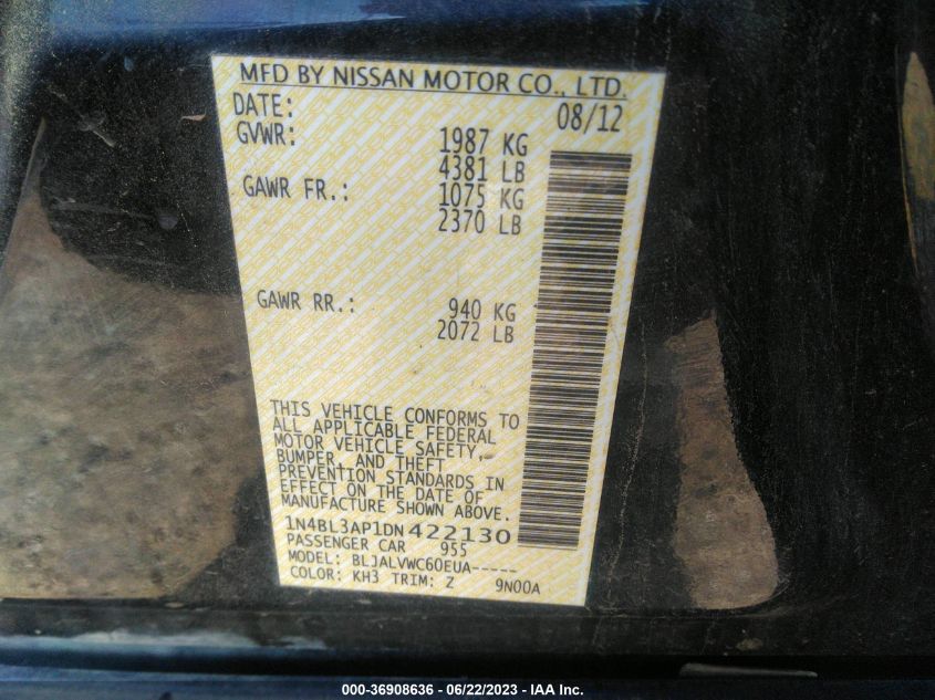 2013 NISSAN ALTIMA 3.5 SL - 1N4BL3AP1DN422130