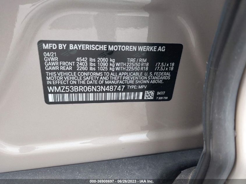 2022 MINI COUNTRYMAN COOPER S - WMZ53BR06N3N48747