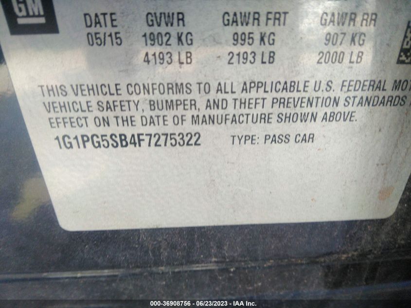 2015 CHEVROLET CRUZE LTZ - 1G1PG5SB4F7275322