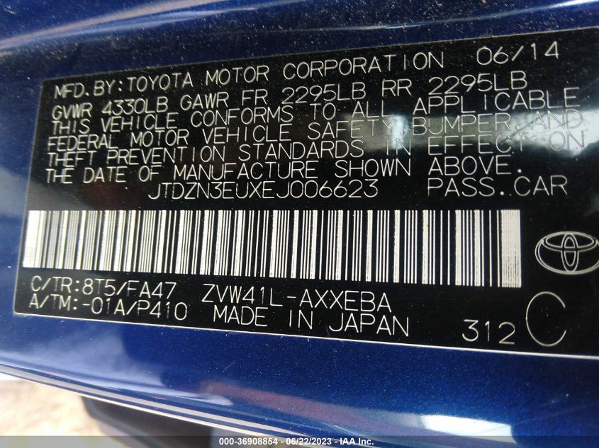 2014 TOYOTA PRIUS V - JTDZN3EUXEJ006623