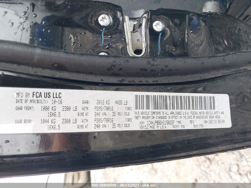 2017 JEEP PATRIOT SPORT - 1C4NJPBB2HD158337