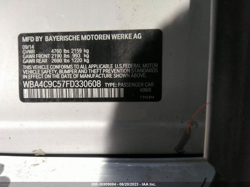 2015 BMW 4 SERIES 428I XDRIVE - WBA4C9C57FD330608