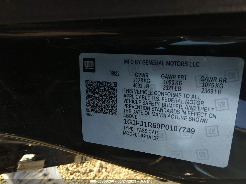 2023 CHEVROLET CAMARO ZL1 - 1G1FJ1R60P0107749